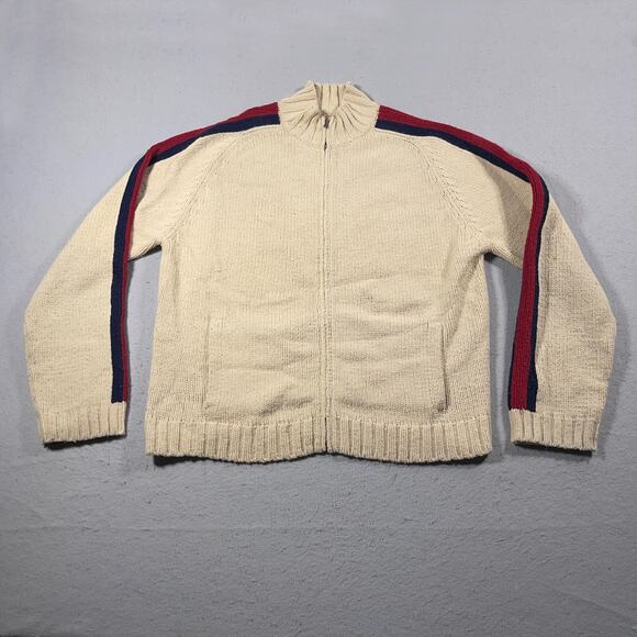 American Eagle Outfitters Other - Vintage American Eagle Outfitters Sweater Men XXL Cream Full Zip Lambswool Blend